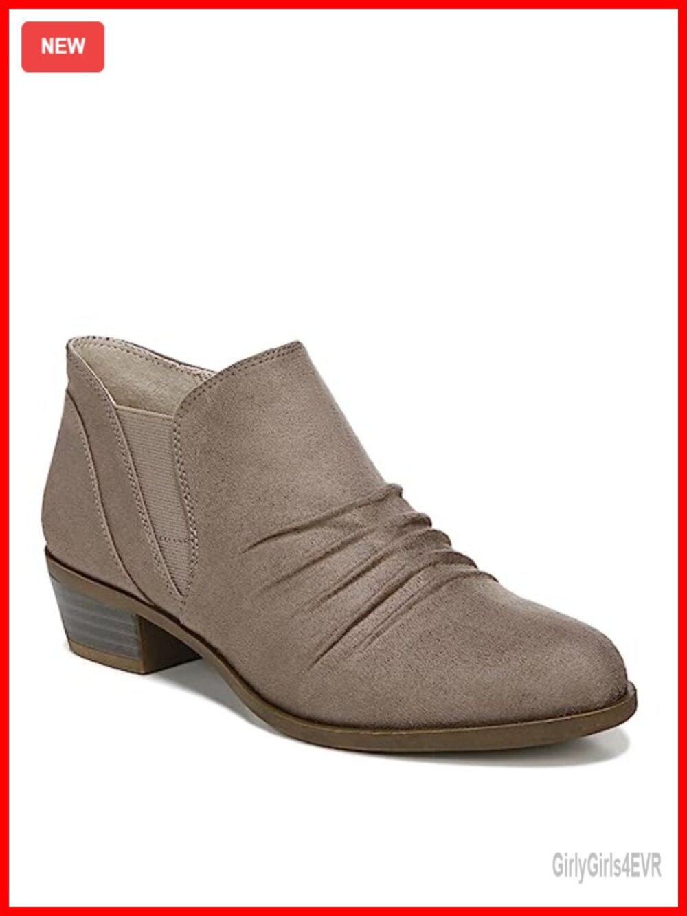 LifeStride Aurora Faux Suede Ankle Bootie Pointed Toe Memory Foam